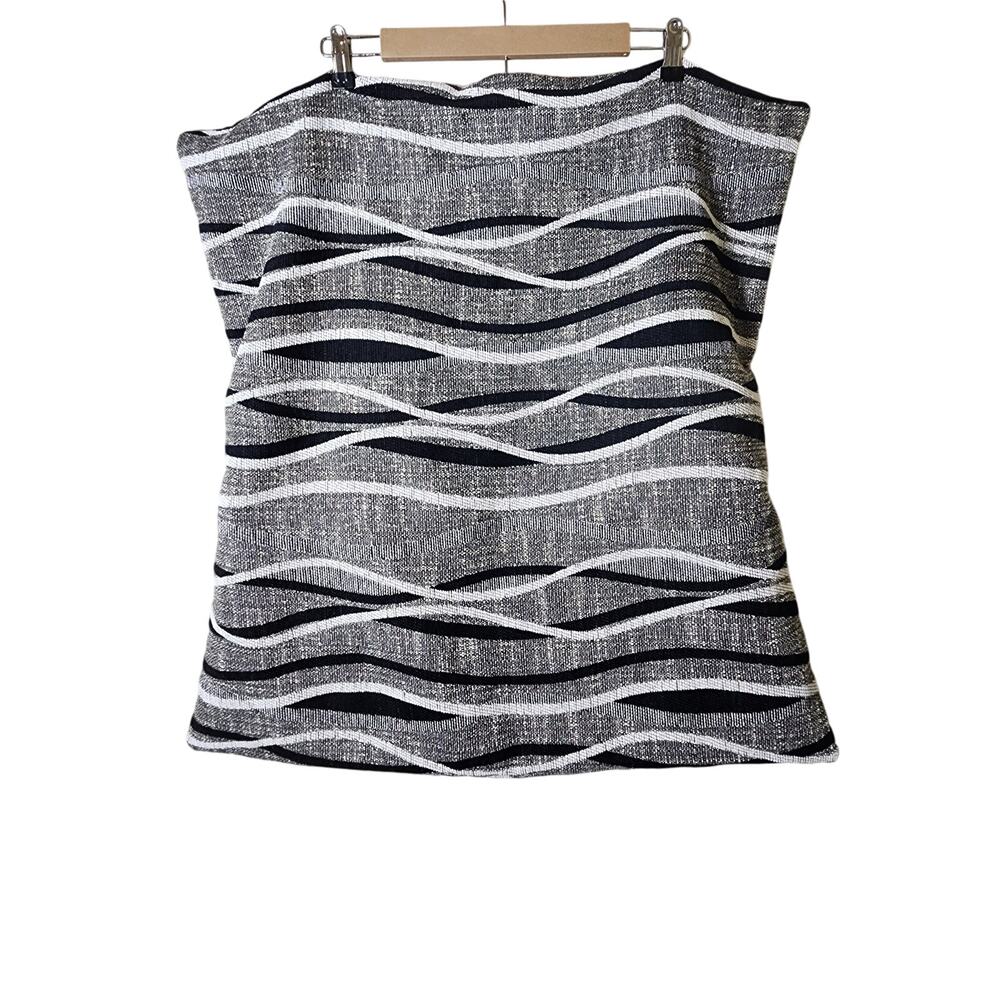 DIVATEX HOME FASHION Black White Gray Wave Woven 24x26 Accent Pillow Sham Qty 1